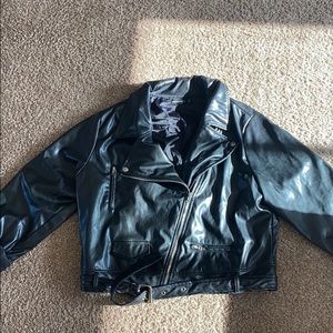 Faux leather jacket-Plus size